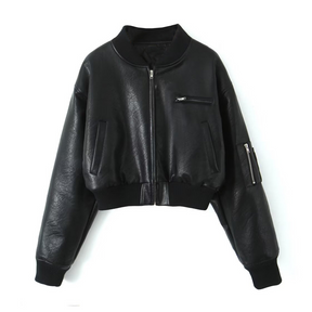 Amber Black Leather Jacket