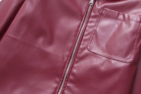 Cherry Red Leather Jacket