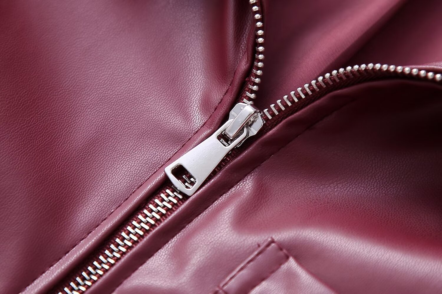 Cherry Red Leather Jacket